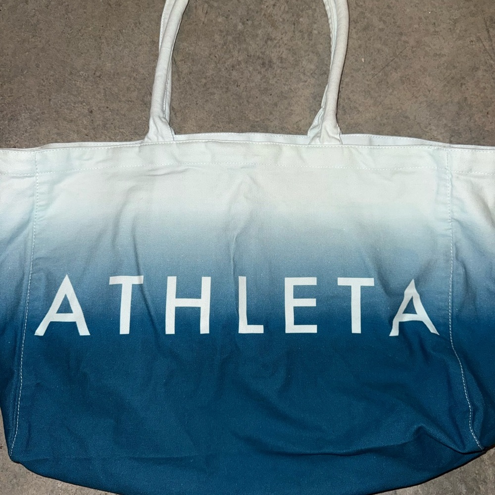 Athleta Ombre Blue and White Tote Bag